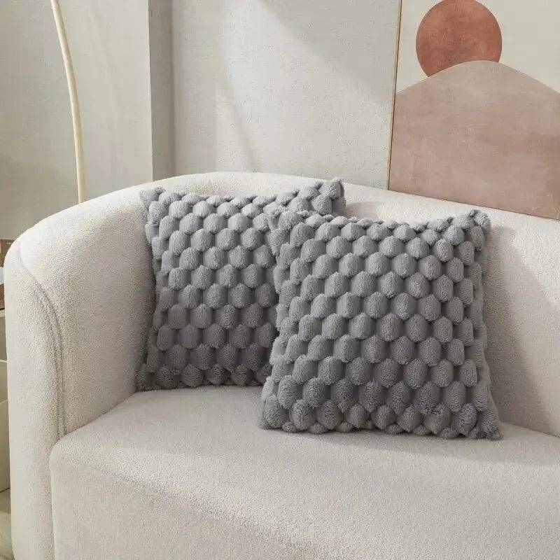 Pineapple Grid Soft Plush Throw Pillowcase