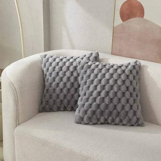 Pineapple Grid Soft Plush Throw Pillowcase