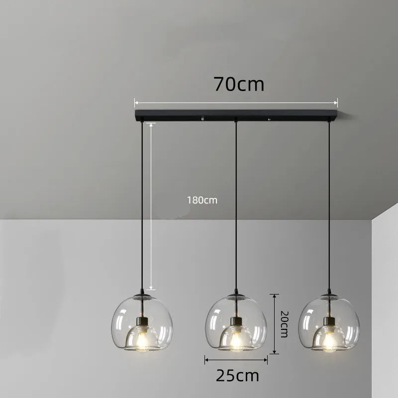 Luxury Glass Dome Pendant Light