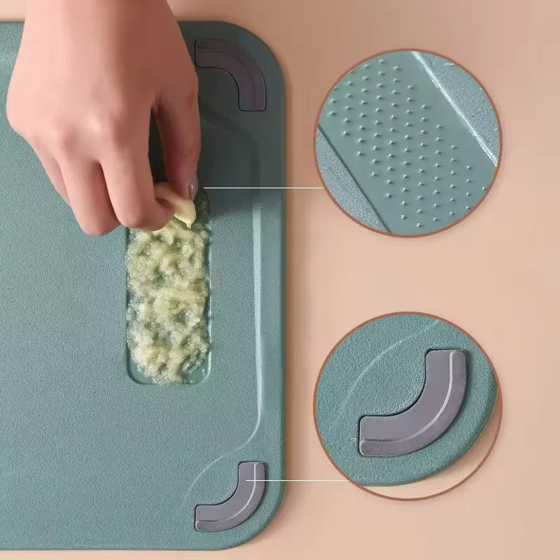 Green 2 Sided Chopping Board, Stainless Steel and Plastic