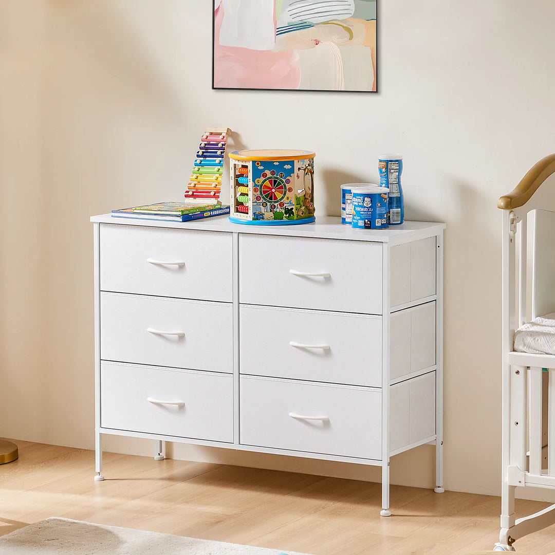 Modern 6 Drawer Nightstand