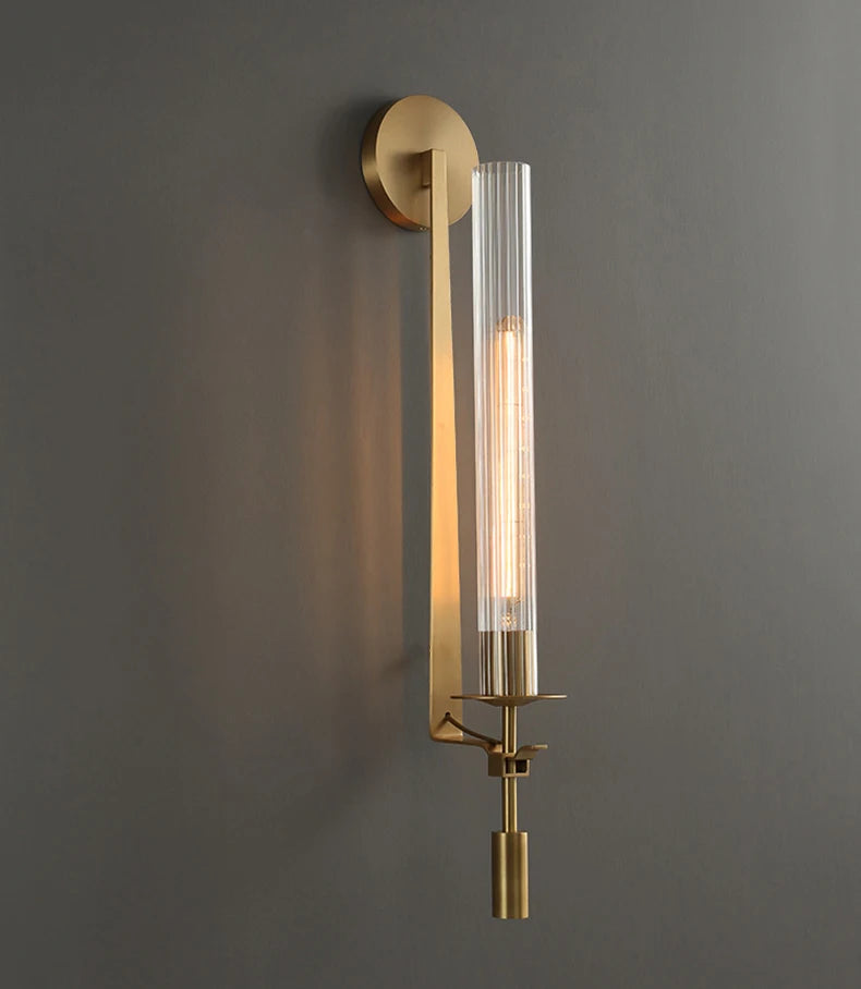 Luxury Iron Glass LED Copper Wall Light