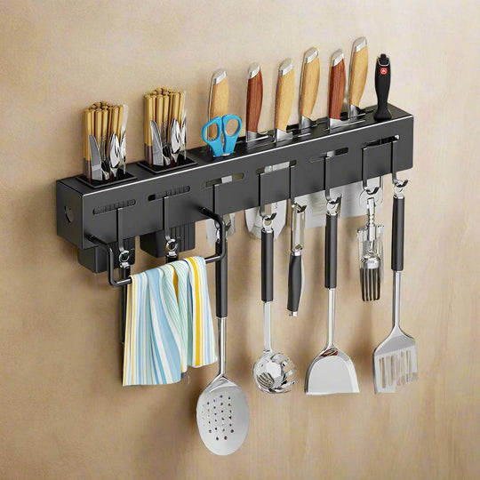 Black Stainless Steel Kitchen Storage Rack, Modern Kitchen Organiser