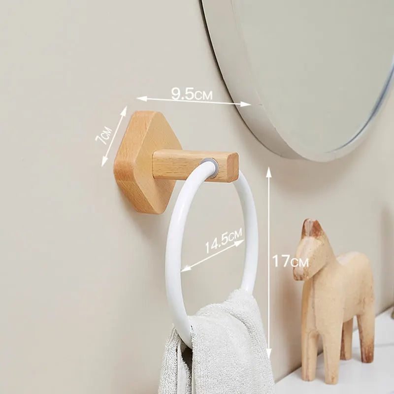 Modern Aluminum Wood Towel Ring