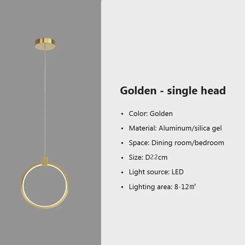 Minimalist LED Ring Pendant Light