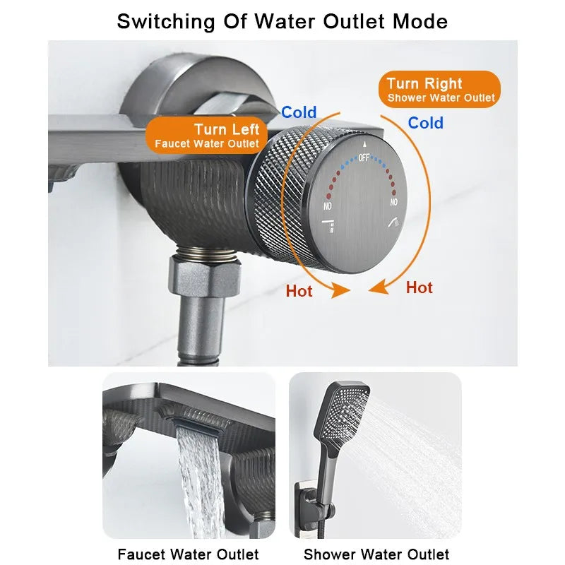 Modern Waterfall Shower Column Set