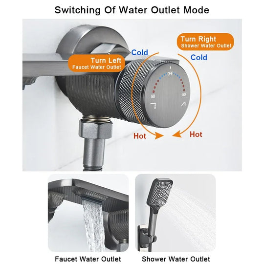 Modern Waterfall Shower Column Set