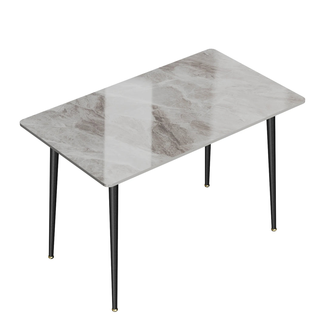 Gloss 6 Seat Rectangular Marble Dining Table
