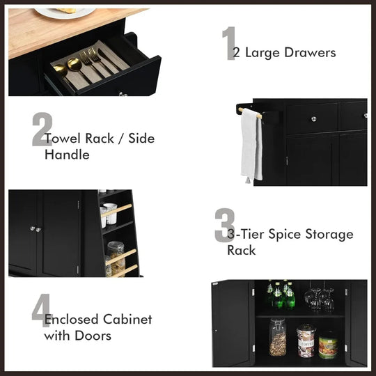Modern Kitchen Island on Wheels