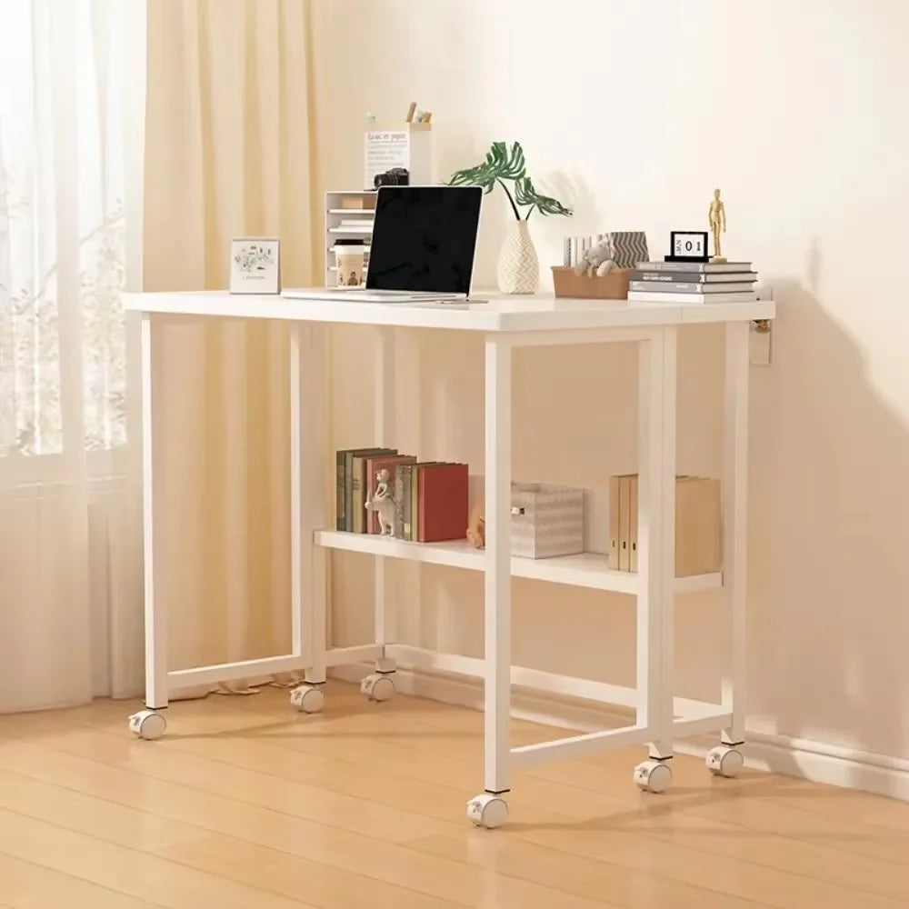 Modern Folding Mobile Computer Desk with Wheels