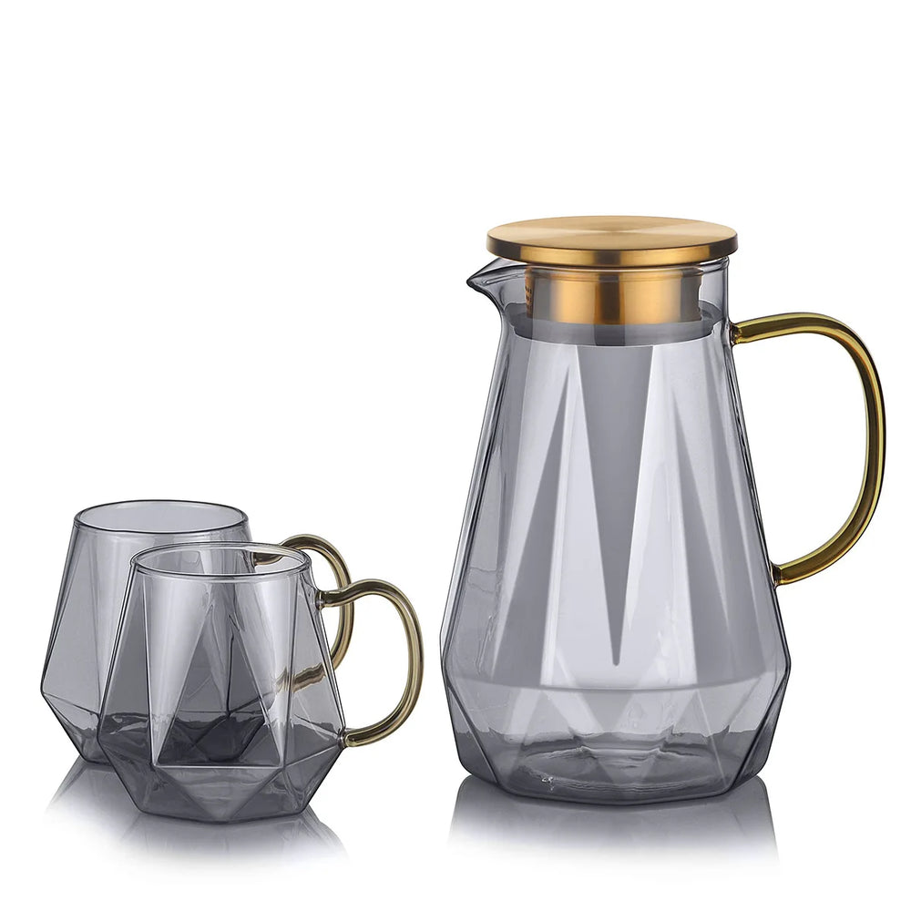 1400ml Glass Water Jug and Cups