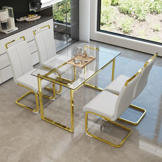 Modern Rectangle Dining Table Set for 4