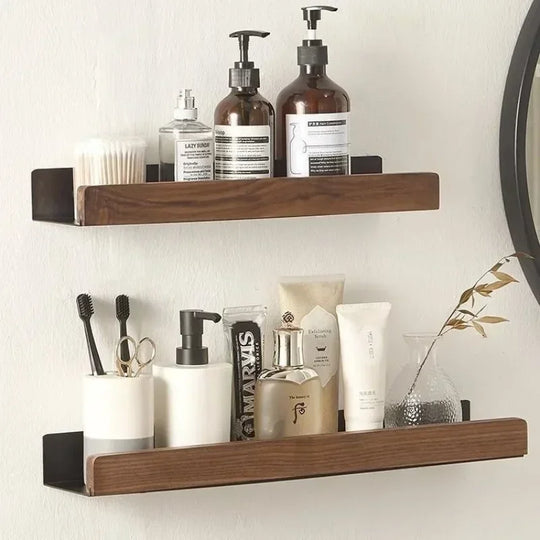 Wooden Bathroom Shelf