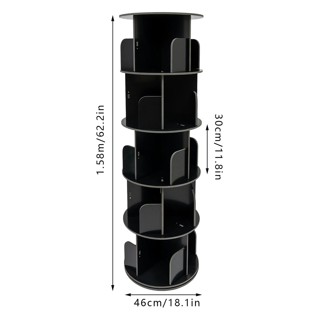Tiered Rotating Display Bookshelf