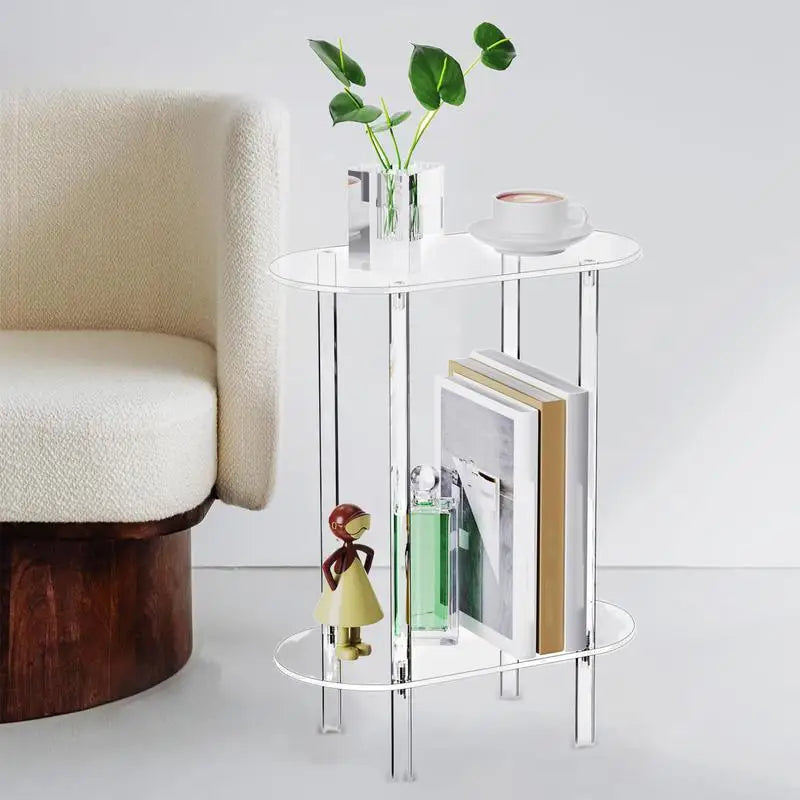 Clear Acrylic Oval End Table