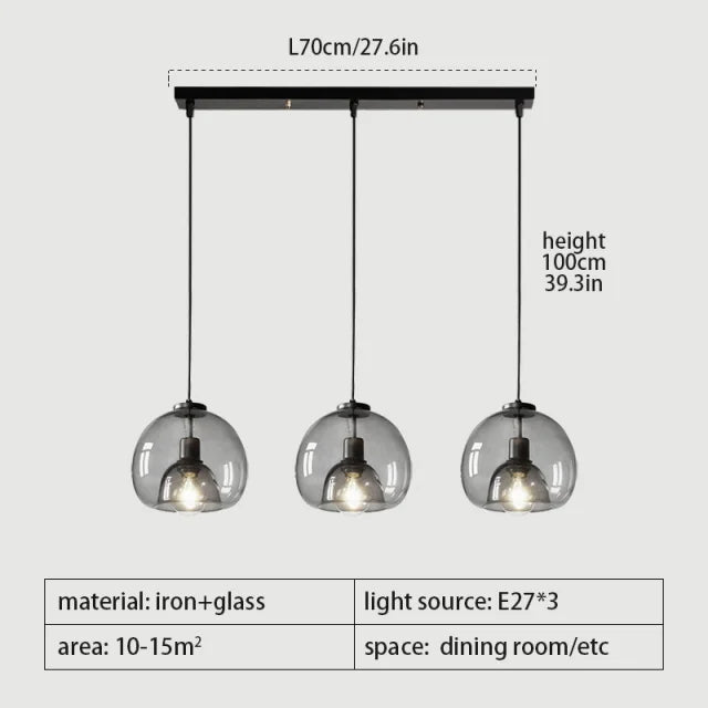 Luxury Glass Dome Pendant Light