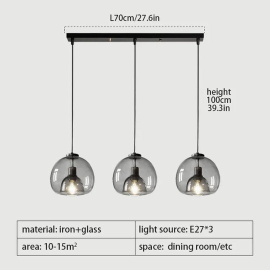 Luxury Glass Dome Pendant Light