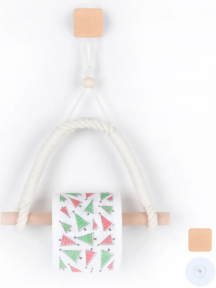 Natural Modern Wooden Toilet Paper Holder