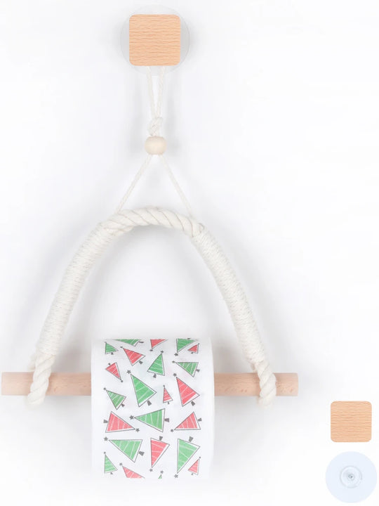 Natural Modern Wooden Toilet Paper Holder