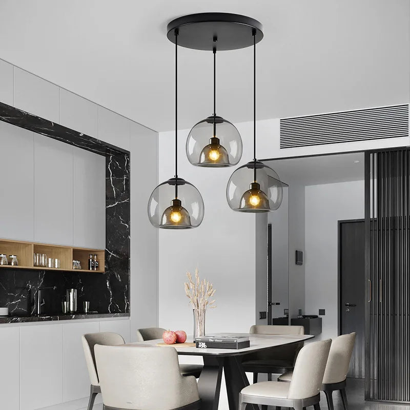 Luxury Glass Dome Pendant Light