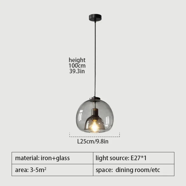 Luxury Glass Dome Pendant Light