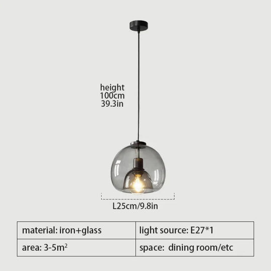 Luxury Glass Dome Pendant Light