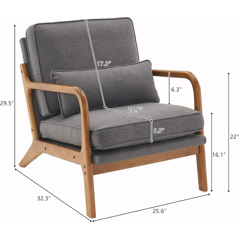 Simple Fabric Accent Chair Set of 2