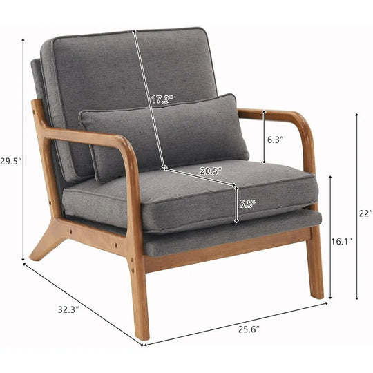 Simple Fabric Accent Chair Set of 2