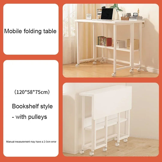 Modern Folding Mobile Computer Desk with Wheels