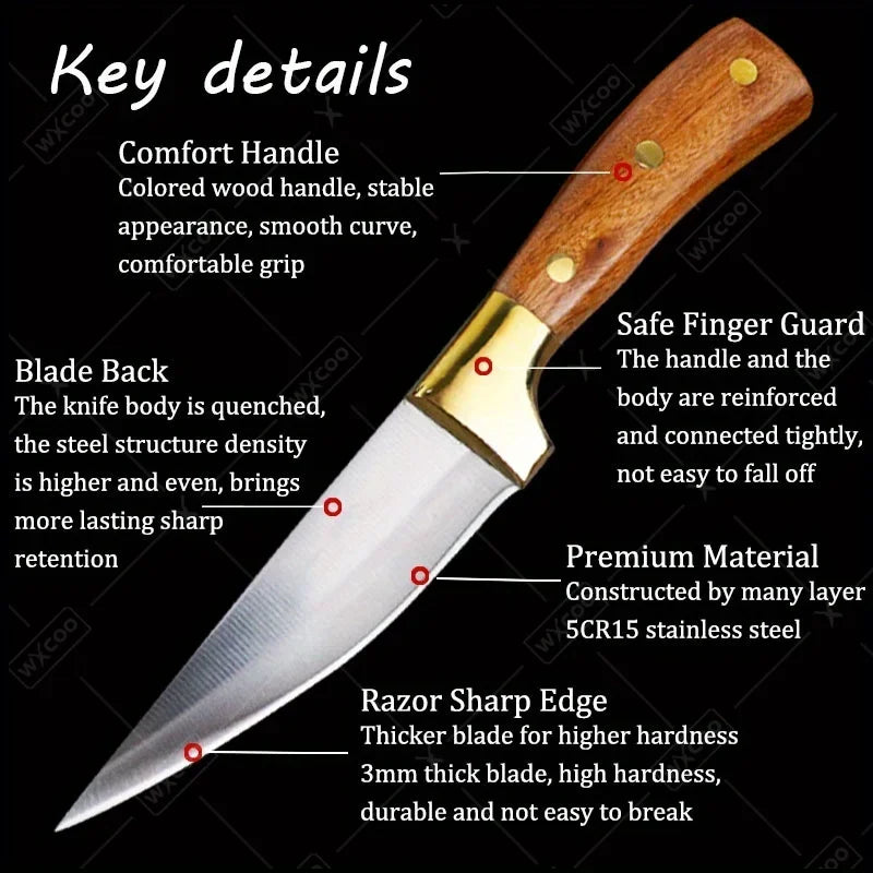 Stainless Steel Kitchen Knife with Wooden Handle