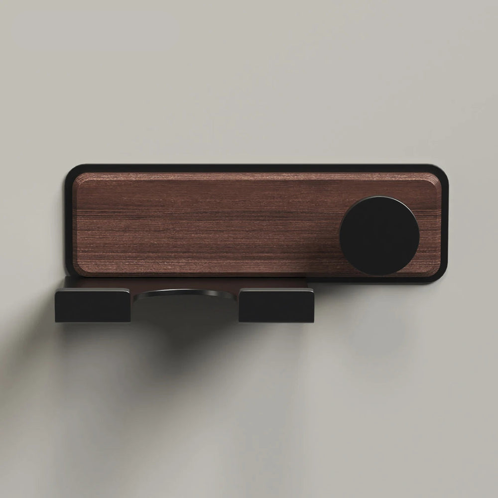 Modern Walnut Hairdryer Holder