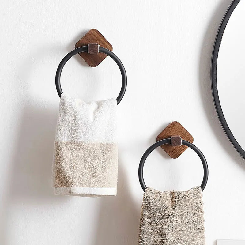 Modern Aluminum Wood Towel Ring