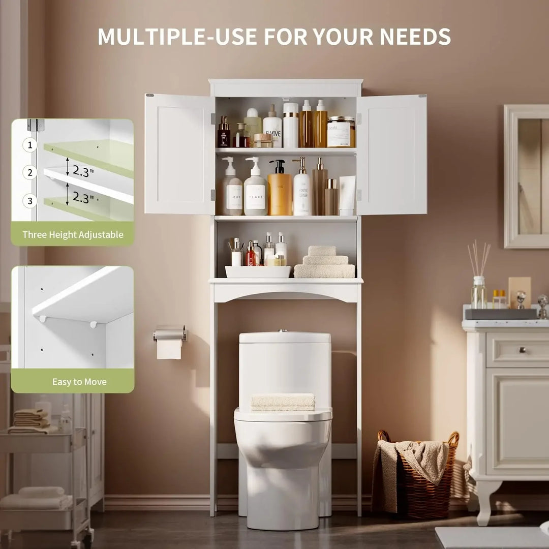 Modern Over The Toilet Wood Storage Cabinet