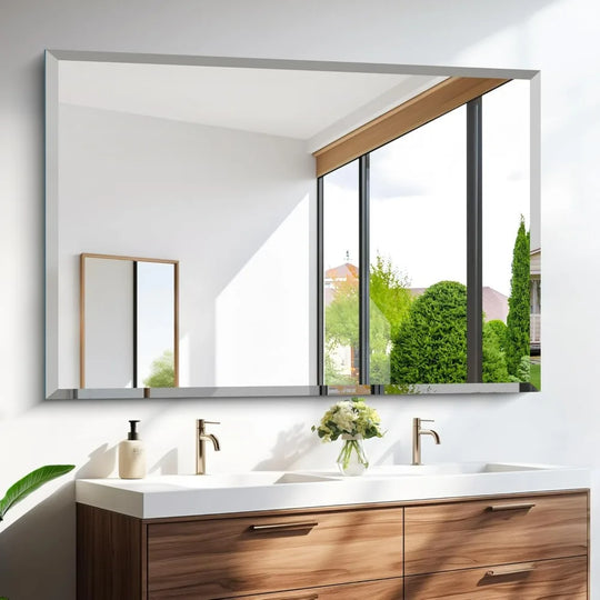 Beveled Bathroom Mirror, 36x55 Inch