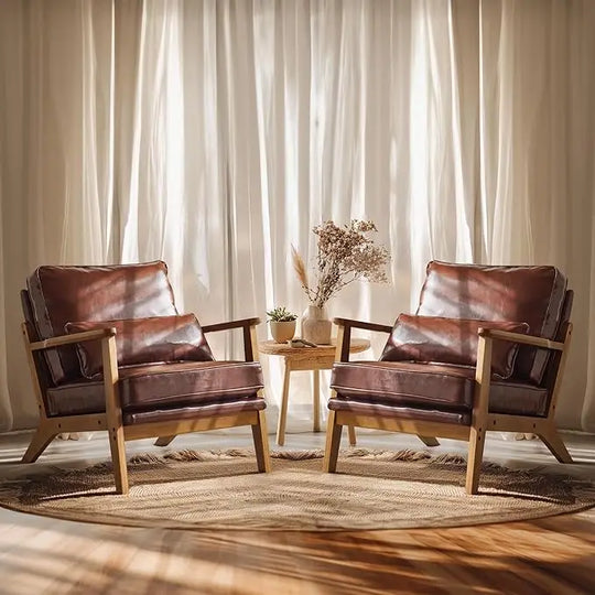 Simple Fabric Accent Chair Set of 2