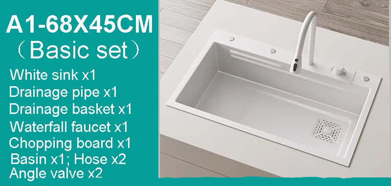 Nano White Kitchen Sink