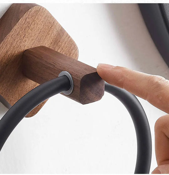 Modern Aluminum Wood Towel Ring