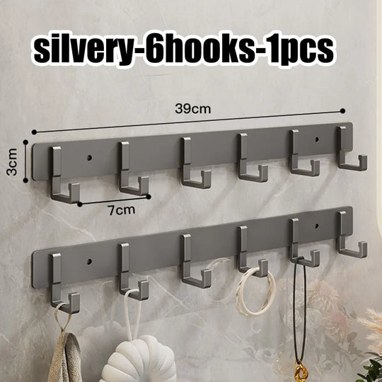 Row of Modern Space Aluminium Hooks, Coat Hangers