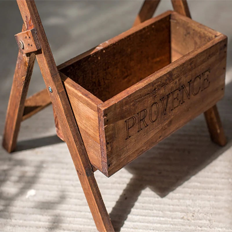 Retro Wooden Plant Stand  with Blackboard