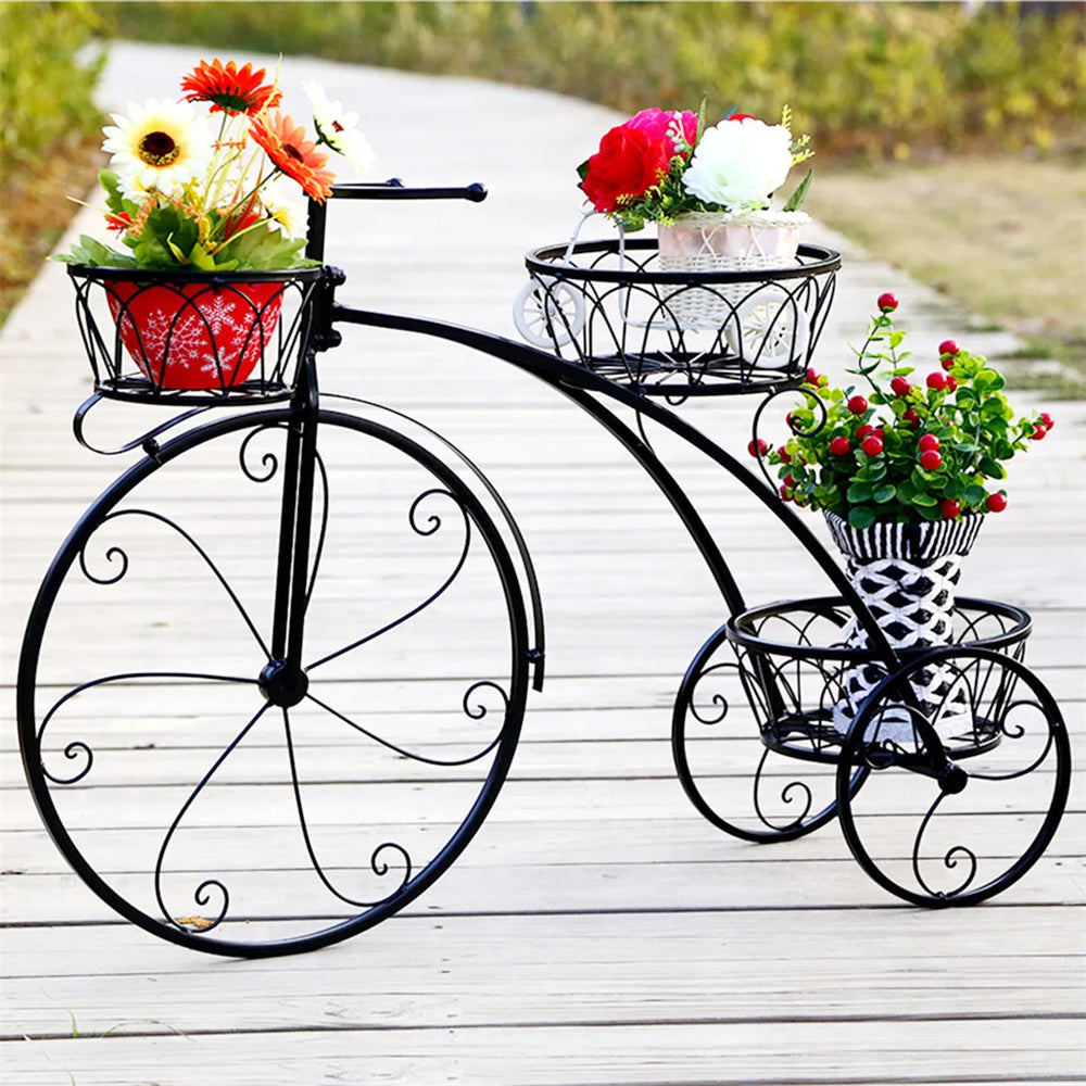 3-Tier Iron Bicycle Plant Stand