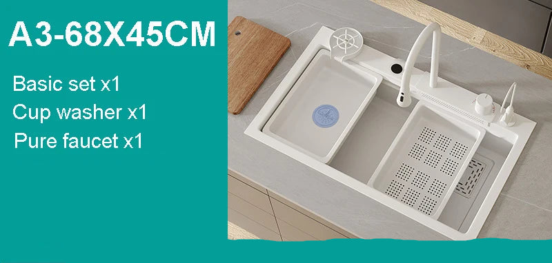 Nano White Kitchen Sink