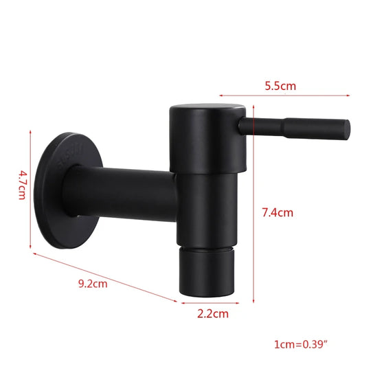 Black Stainless Steel Outdoor Garden Wall Mounted Faucet