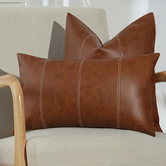 1Pc Faux Leather Pillow Covers