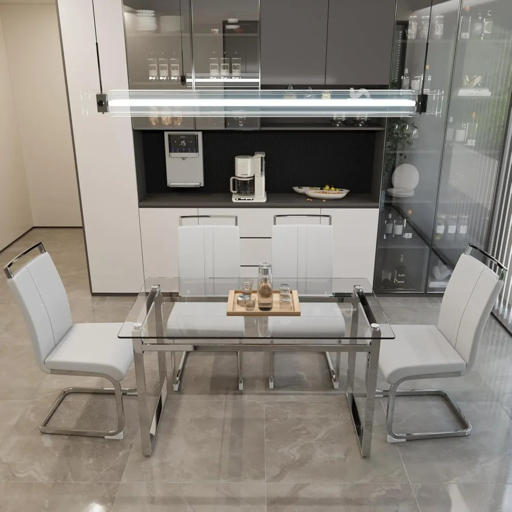 Modern Rectangle Dining Table Set for 4