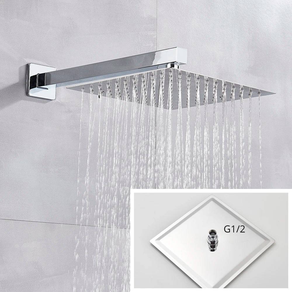 Stylish Rainfall Shower Head 8"/10"/12"