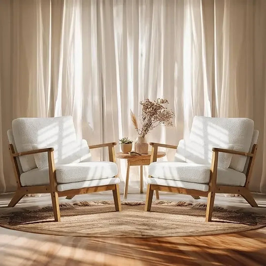 Simple Fabric Accent Chair Set of 2