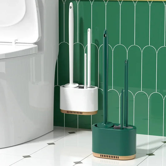Modern Wall Mounted Silicone 3in1 Toilet Brush Holder