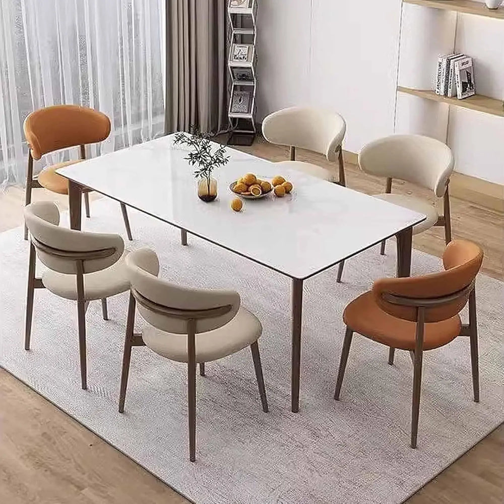 Modern Upholstered Curved Dining Chair