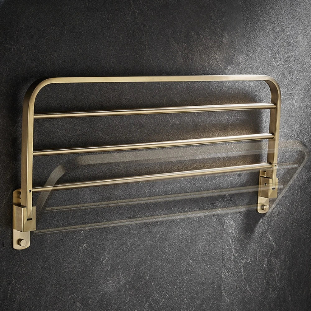 Gold Bathroom Folding Towel Rack
