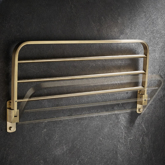Gold Bathroom Folding Towel Rack